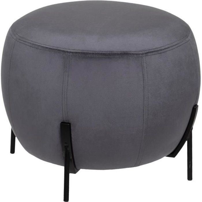 Pouf en velours Calabaza - Gris