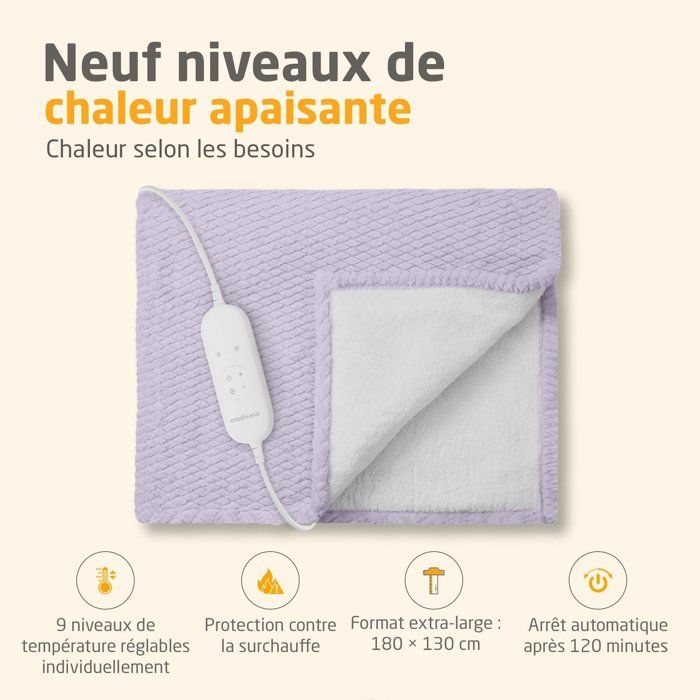 Image secondaire de Couverture Chauffante Réversible MEDISANA HB 418 - 180 x 130 cm - Violet