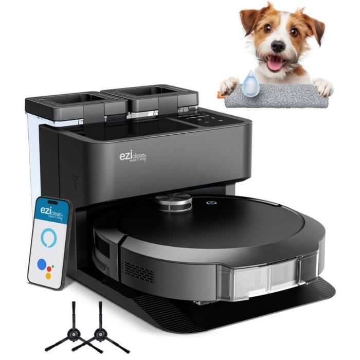 Robot aspirapolvere e scopa connesso con base svuotante EZICLEAN All-in-one Z10 Plus - 240 min - 6000 pa - 180 m² - 1,5 L