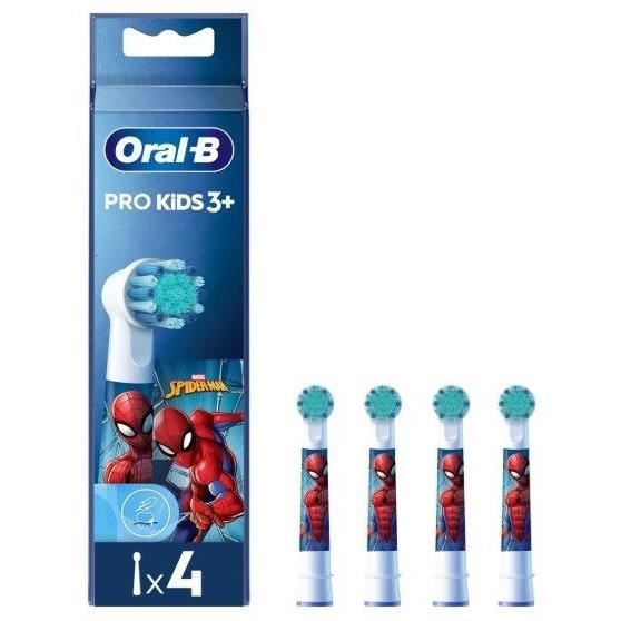 Brossettes Oral-B Kids - ORAL-B - Spiderman Marvel - 4 pieces - Filaments extra souples - Tete ronde