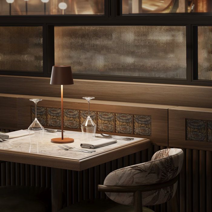 Lampe de Table Sans Fil LUMISKY KELLY VINTAGE en Aluminium Marron - LED Dimmable