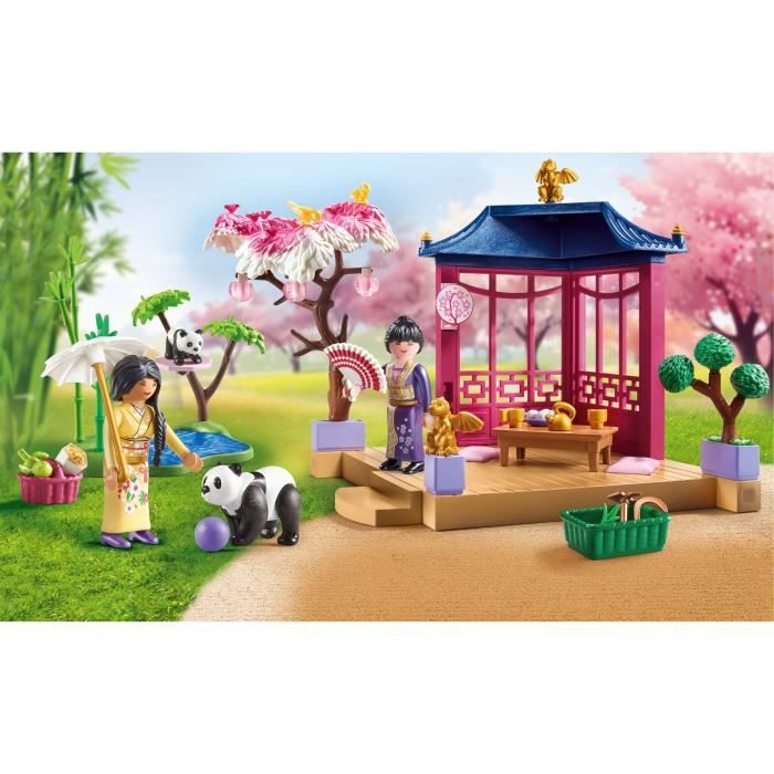 Image secondaire de PLAYMOBIL 71762 Jardin asiatique avec famille de pandas