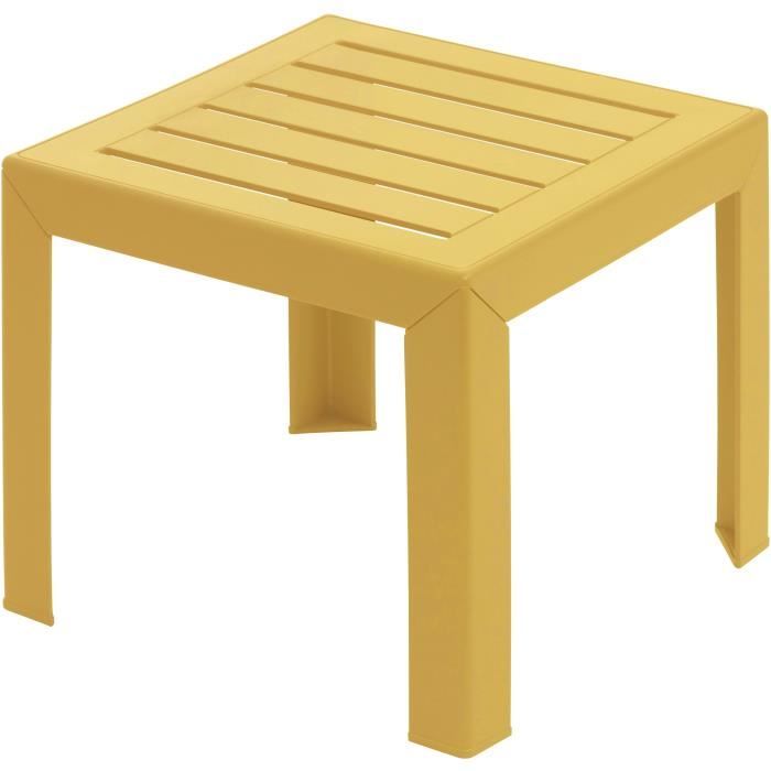 Table basse - GROSFILLEX - MIAMI - 40x40x39cm - Jaune indien