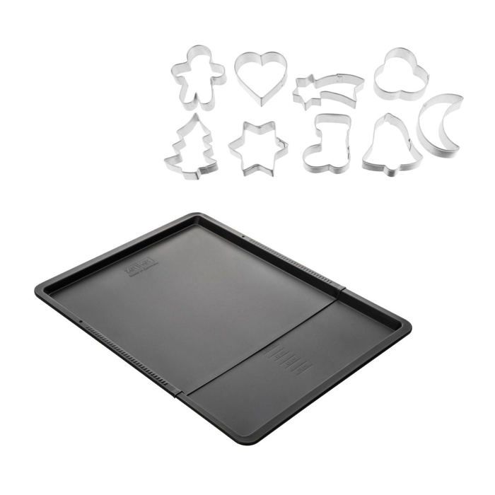 Ensemble avec plaque à pâtisserie extensible et 9 emporte-pièces sur cintre - ZENKER