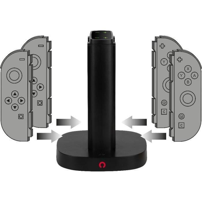 Image secondaire de Station de rechargement - KONIX - 2 paires de manettes Joy-Con - Indicateur de charge LED - Connexion USB-A - Noir