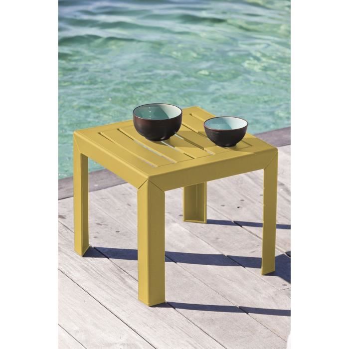 Image secondaire de Table basse - GROSFILLEX - MIAMI - 40x40x39cm - Jaune indien