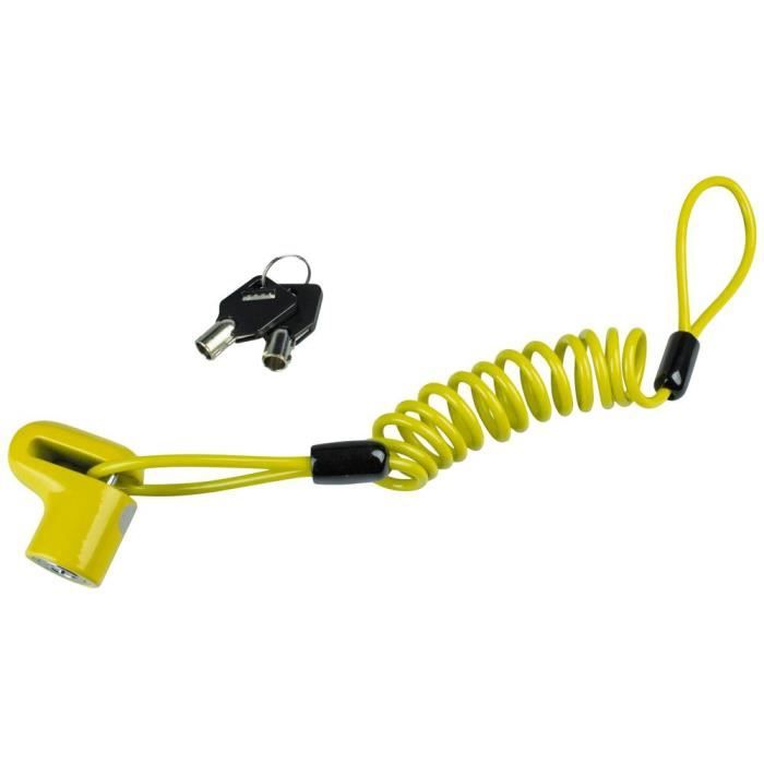 Lucchetto per cavo per bicicletta - BURG WACHTER - 520 50 Giallo SB - Cavo in acciaio rivestito 14 mm, 100 cm