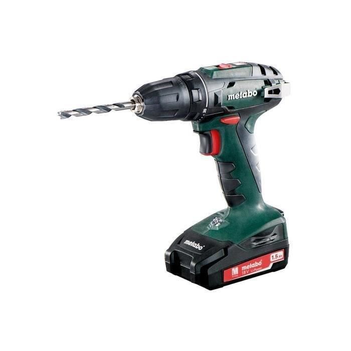 Image secondaire de Perceuse visseuse - METABO - BS 18 - 18V - 2 batteries 1,5 Ah - Bois - Professionnelle