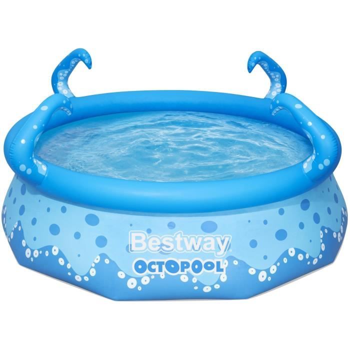 Piscine hors sol autoportante BESTWAY - Fast Set Pieuvre Octopool - 274 x 76 cm - Ronde (Livrée avec un patch de réparation)