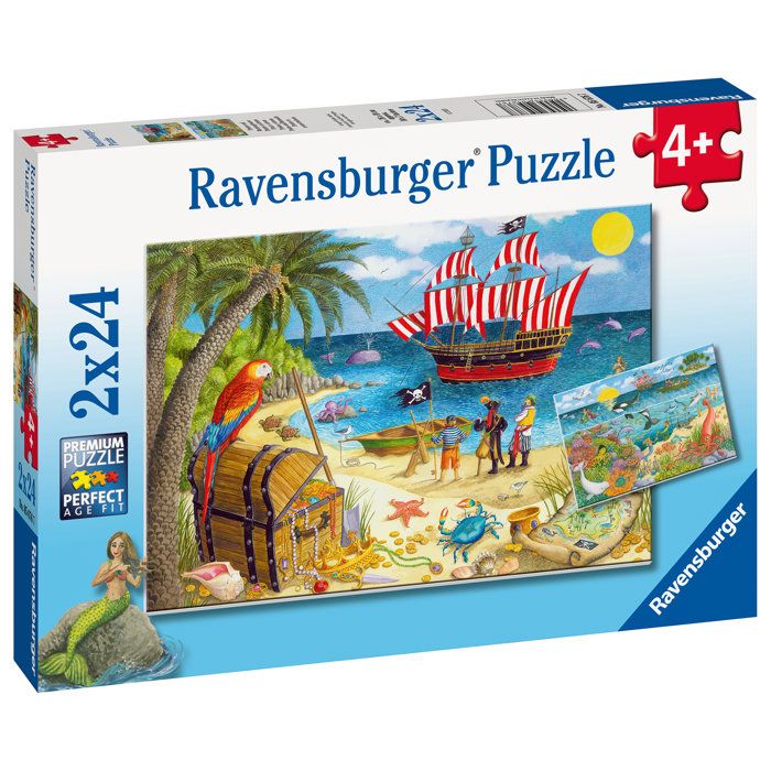 Image secondaire de Coffret de Puzzles Enfants - Pirates et Sirènes - 2 x 24 Pièces