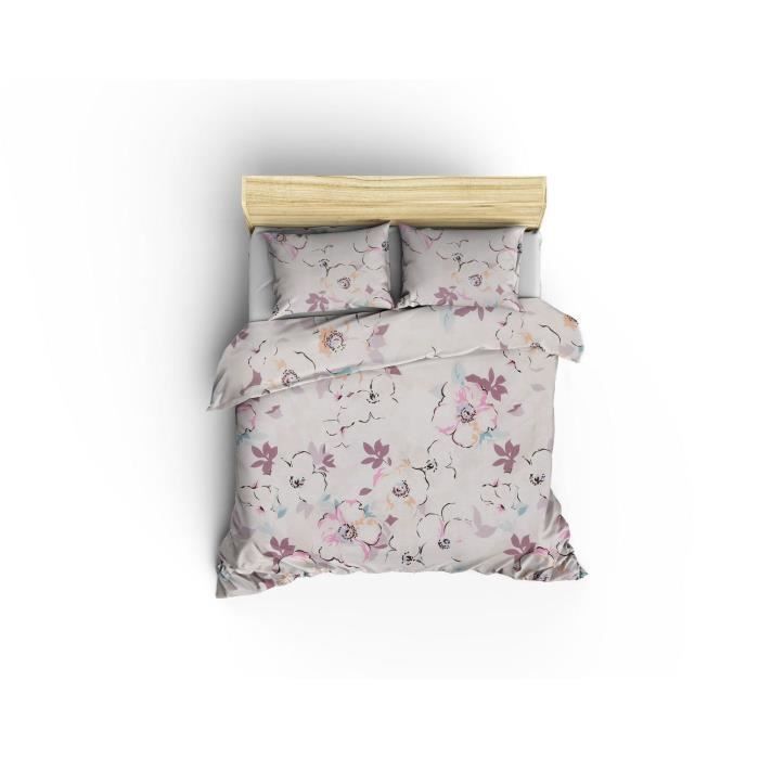 Image secondaire de Parure de lit - 1 housse de couette 220 x 240 cm + 2 taies d'oreiller 60 x 60 cm - 100% coton renforcé - Blanc