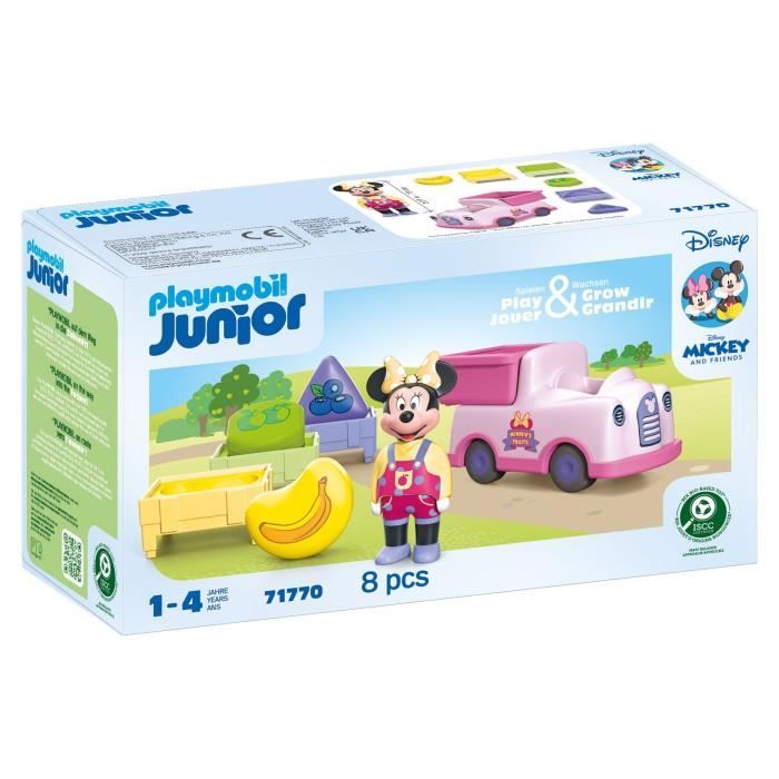 PLAYMOBIL Junior 71770 Minnie avec voiturette à fruits, Disney, 8 pièces, Dès 12 mois