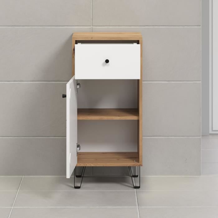 Bathroom Cabinet Touch Matte White Oak Decoration