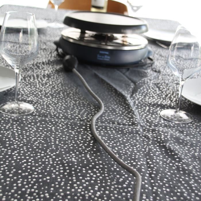 CHACON Prolongateur textile  5m 3x1,5m2 textile cable & noire  fiche plate noir/blanc