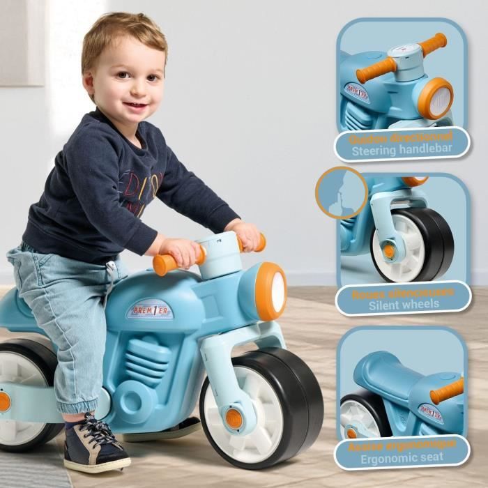 Image secondaire de Draisienne Moto Premier FALK - Design Rétro et Silencieux - Bleu Écologique