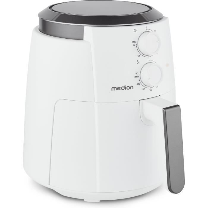 Image secondaire de Friteuse a air chaud - MEDION - MD13020 - Airfryer - 1500 watts - Minuterie 60 min - Jusqu'a 200°C - 4,7 L - Blanc