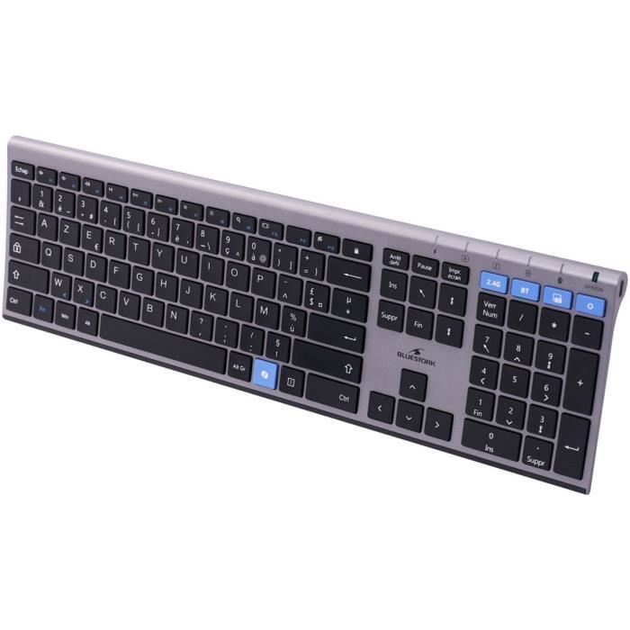 Tastiera wireless - Tasti a forbice - BLUESTORK - AZERTY - Metallo - Silenziosa