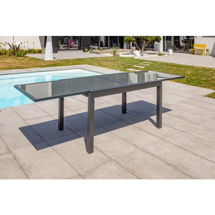 Image secondaire de Table de jardin extensible TOLEDE en aluminium gris anthracite