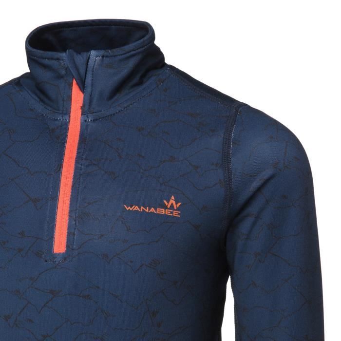 WANABEE Sous-vetement de randonnée Fit WarZip - Garçon - Bleu Marine