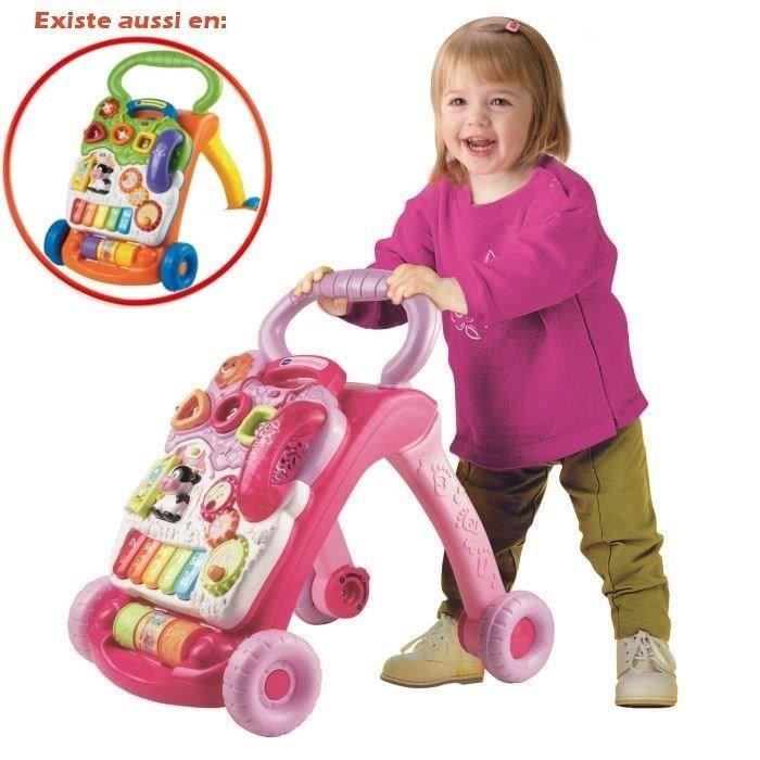 Super Trotteur Parlant 2 en 1 - Rose - Piano lumineux - VTECH BABY