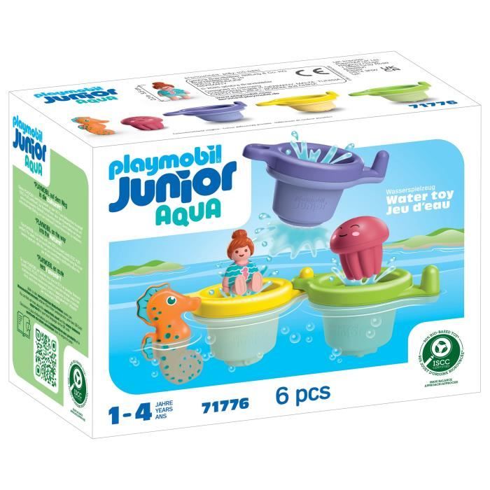 Playmobil 71776 Trio tasses flottantes & animaux, Playmobil junior aqua & tinti, 6 pieces, Des 12 mois