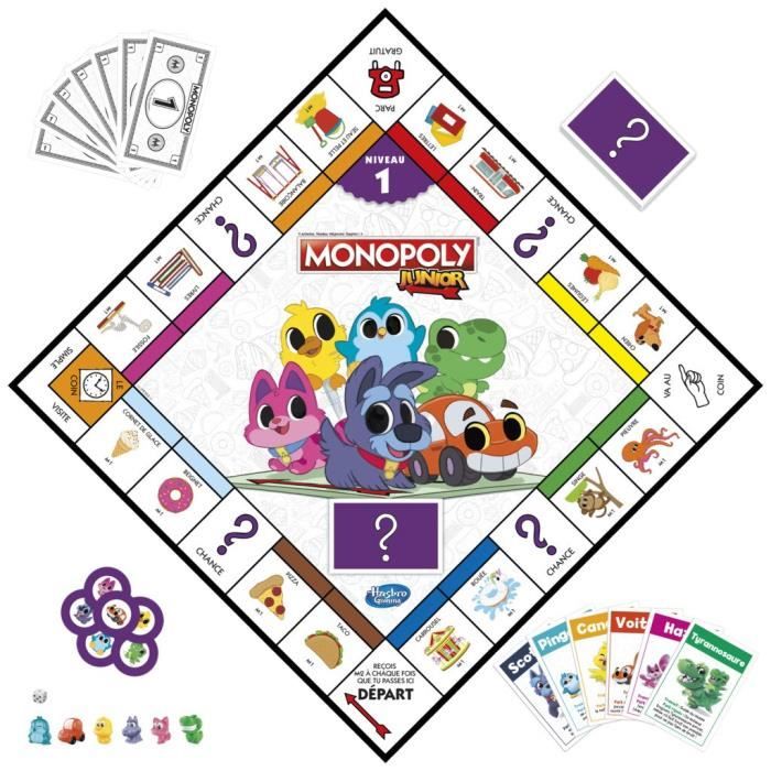 Monopoly Junior 2 en 1 - Jeu de société enfant