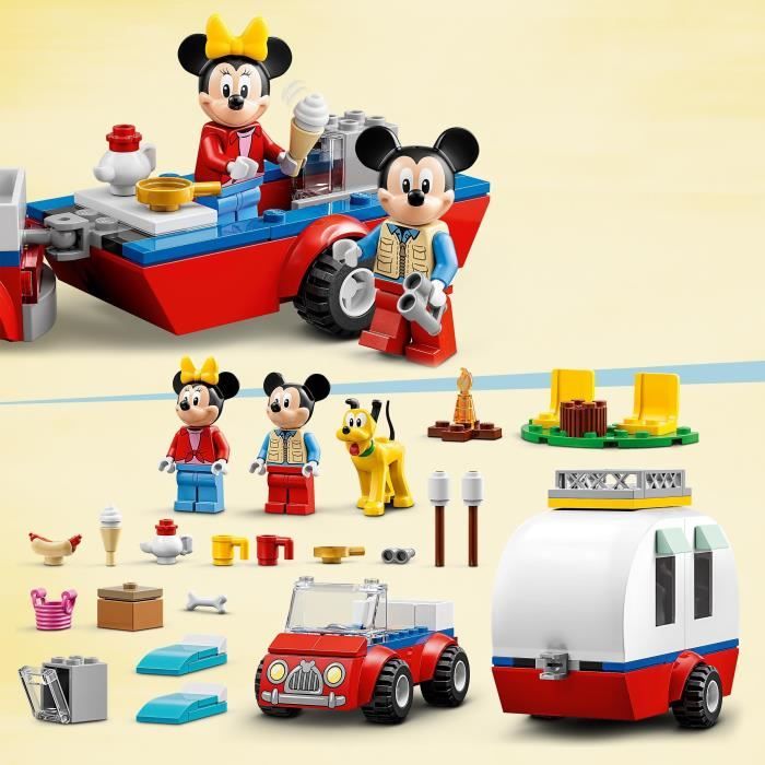 LEGO Disney Mickey et ses amis 10777 Mickey Mouse et Minnie Mouse Font du Camping, avec Pluto