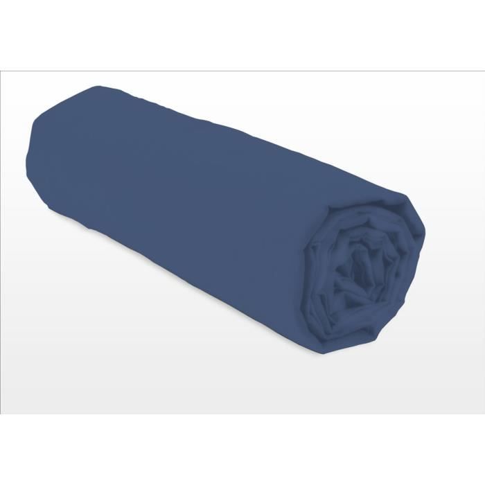 LOVELY HOME Lenzuolo con angoli - 180 x 200 + 35 cm - 100% cotone - Blu