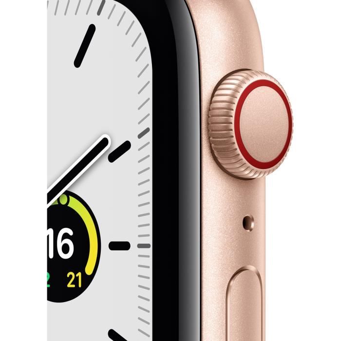 Apple Watch SE GPS + Cellular 2021 - 44mm - Boitier Gold Aluminium - Bracelet Starlight Sport