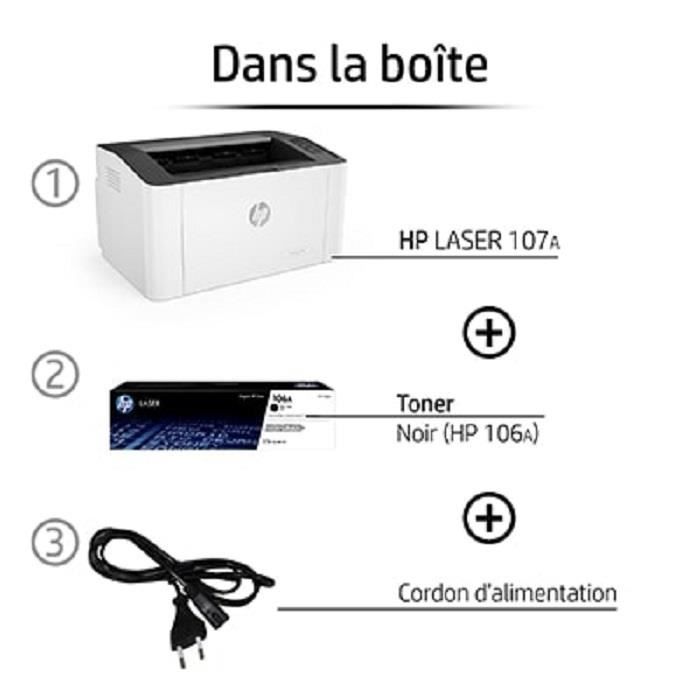 HP Laser 107a - Imprimante Laser  - Monochrome - Monofonction