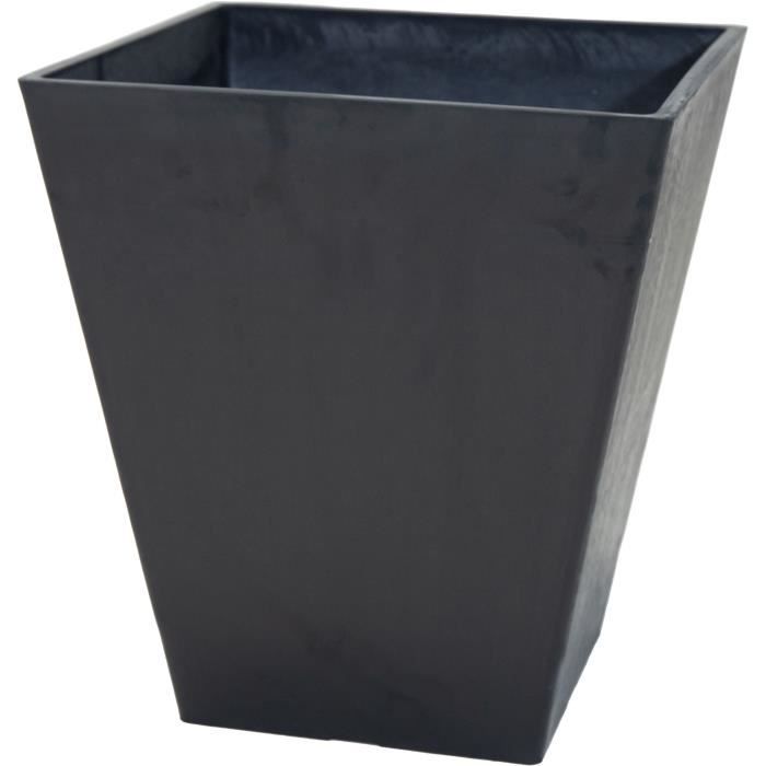 Pot - MEGA COLLECTIONS - Ecostone Square - 41 x 45 cm - Noir