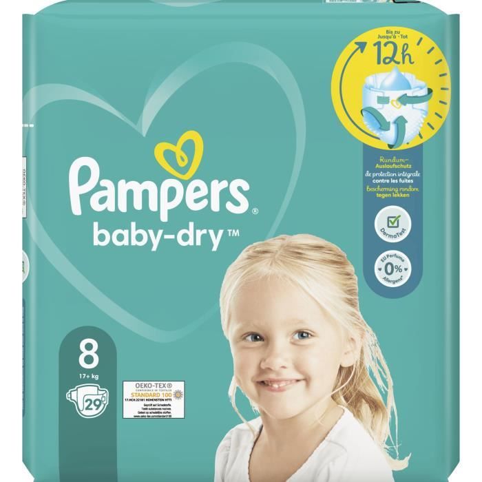 PAMPERS Baby-Dry Taille 8 - 29 Couches
