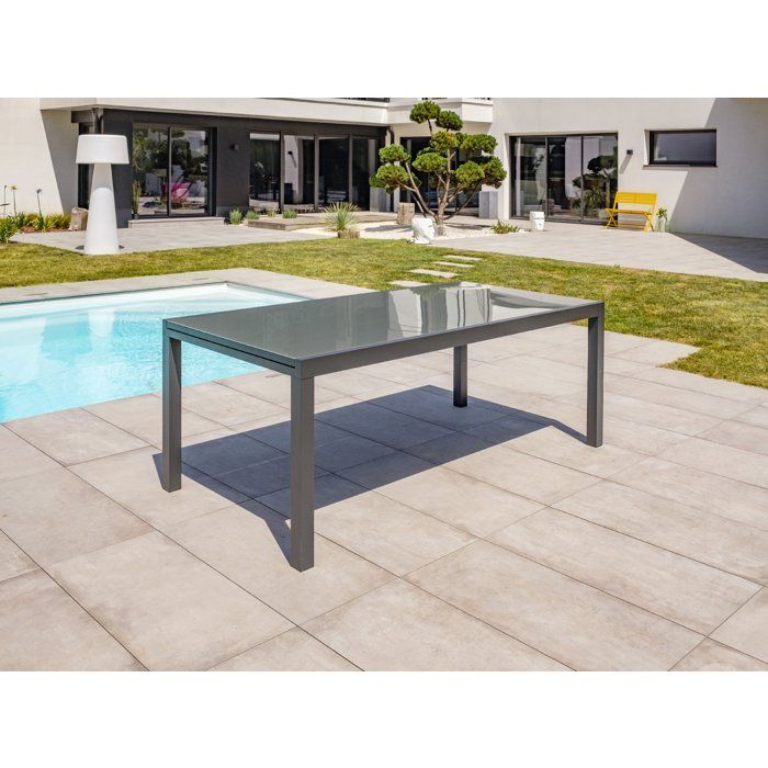 Image secondaire de Table de jardin extensible TOLEDE en aluminium gris anthracite