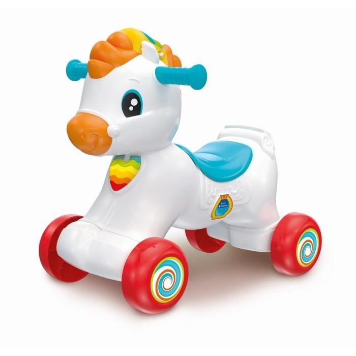 Clementoni - Cavallo a dondolo e ruote - Criniera con bottoni di interazione - Da 1 anno