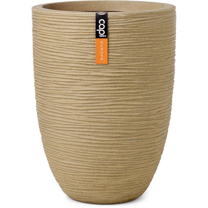 Vase Élégant Bas Rib NL en Beige - CAPI EUROPE