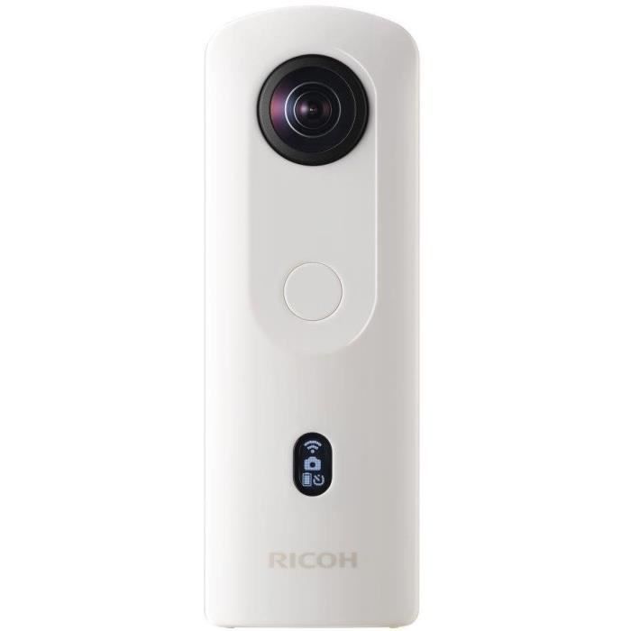 RICOH 91080002 - Caméra Theta SC2 360° - 14MP - Vidéos 4K - 3200 iSO - Blanche + Attache Grise