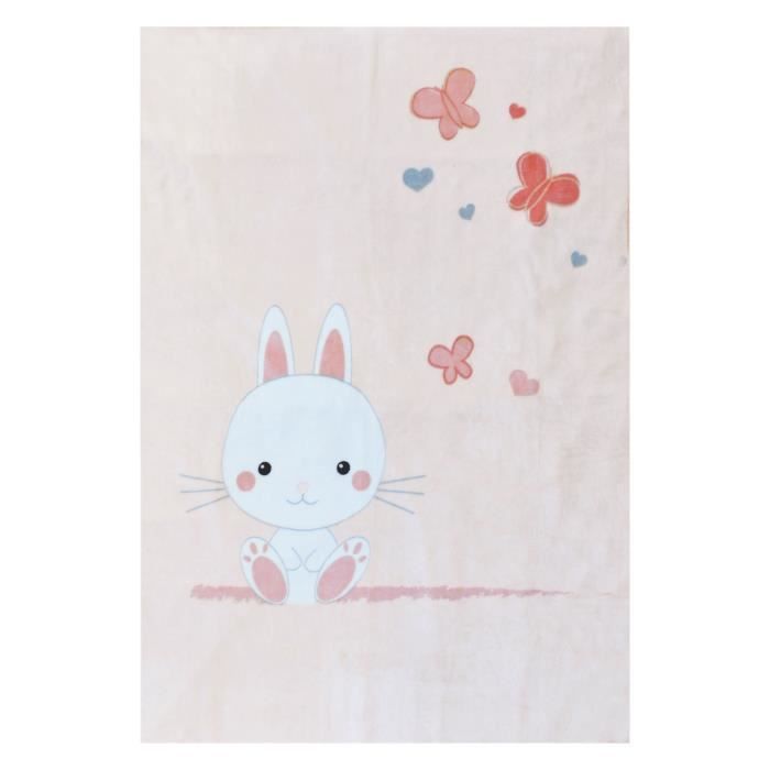 Plaid DOMIVA Lapinou - Microfibra - 100x140 cm