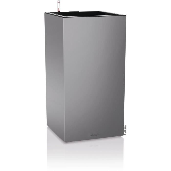 Macetero LECHUZA Canto Premium Column 40 - kit LED completo, plata metalizado