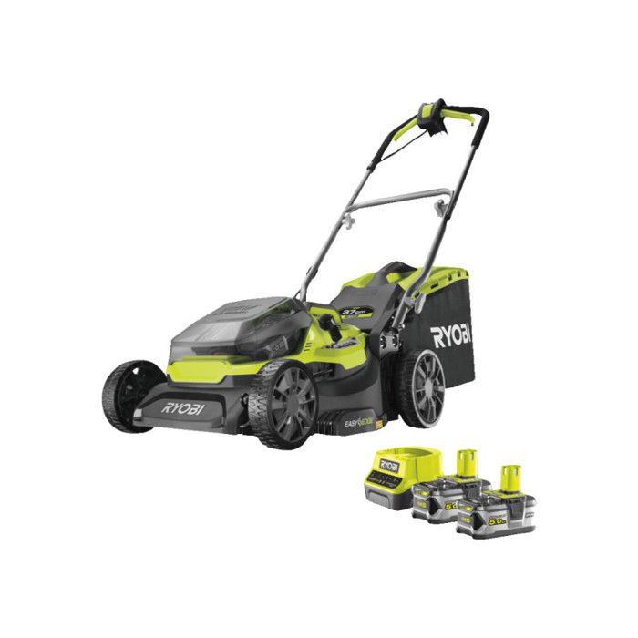 Cortac�sped H�brido RYOBI - � 37 cm - 2 bater�as LithiumPlus 36V 5.0 Ah - Negro y Verde