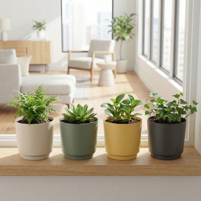 Image secondaire de Pot de Fleurs Rond Jaune 13L - Design Élégant DEROMA