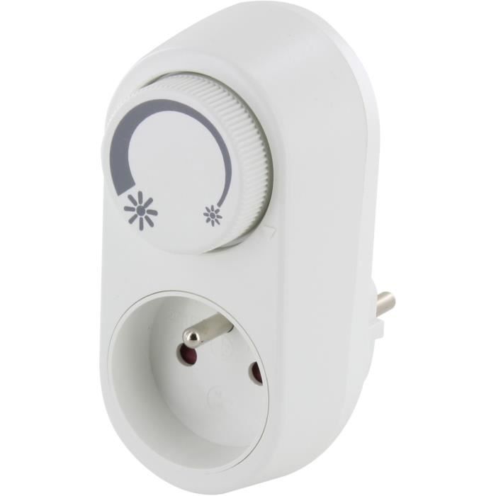 Prise dimmer - CHACON - 54041 - Blanc - 200W - Compatible LED et incandescentes