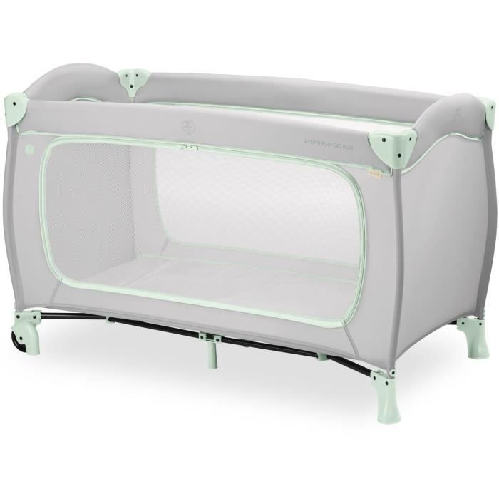 Lit de voyage - HAUCK - SLEEP N PLAY GO PLUS - 60 x 120 cm - Dès la naissance - Pliable - Roulettes - Dusty Mint