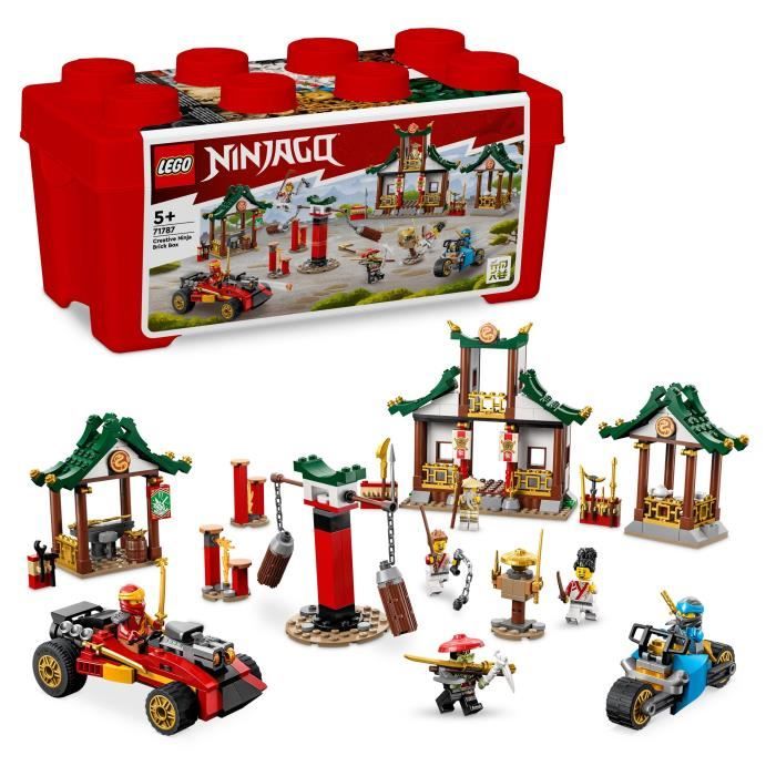 LEGO NINJAGO 71787 La Boîte de Briques Créatives Ninja, Jouet Rangement, Voiture et Moto