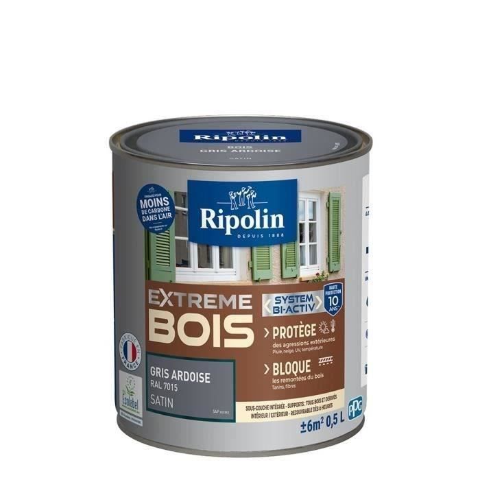 RIPOLIN Vernice per Legno Satinata ad Alta Protezione 10 anni che Protegge ed Esalta il tuo Legno - Grigio Ardesia