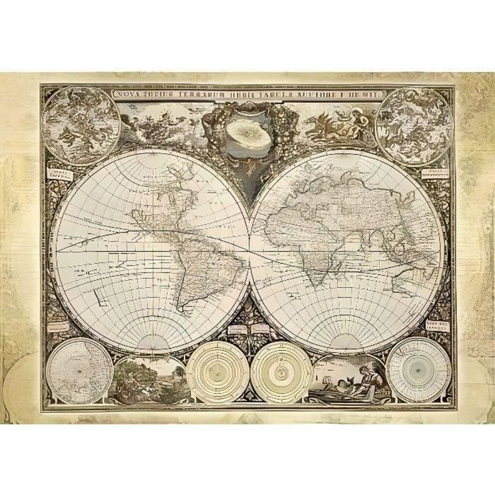 SCHMIDT SPIELE Puzzle per adulti con mappa del mondo storica - 2000 pezzi