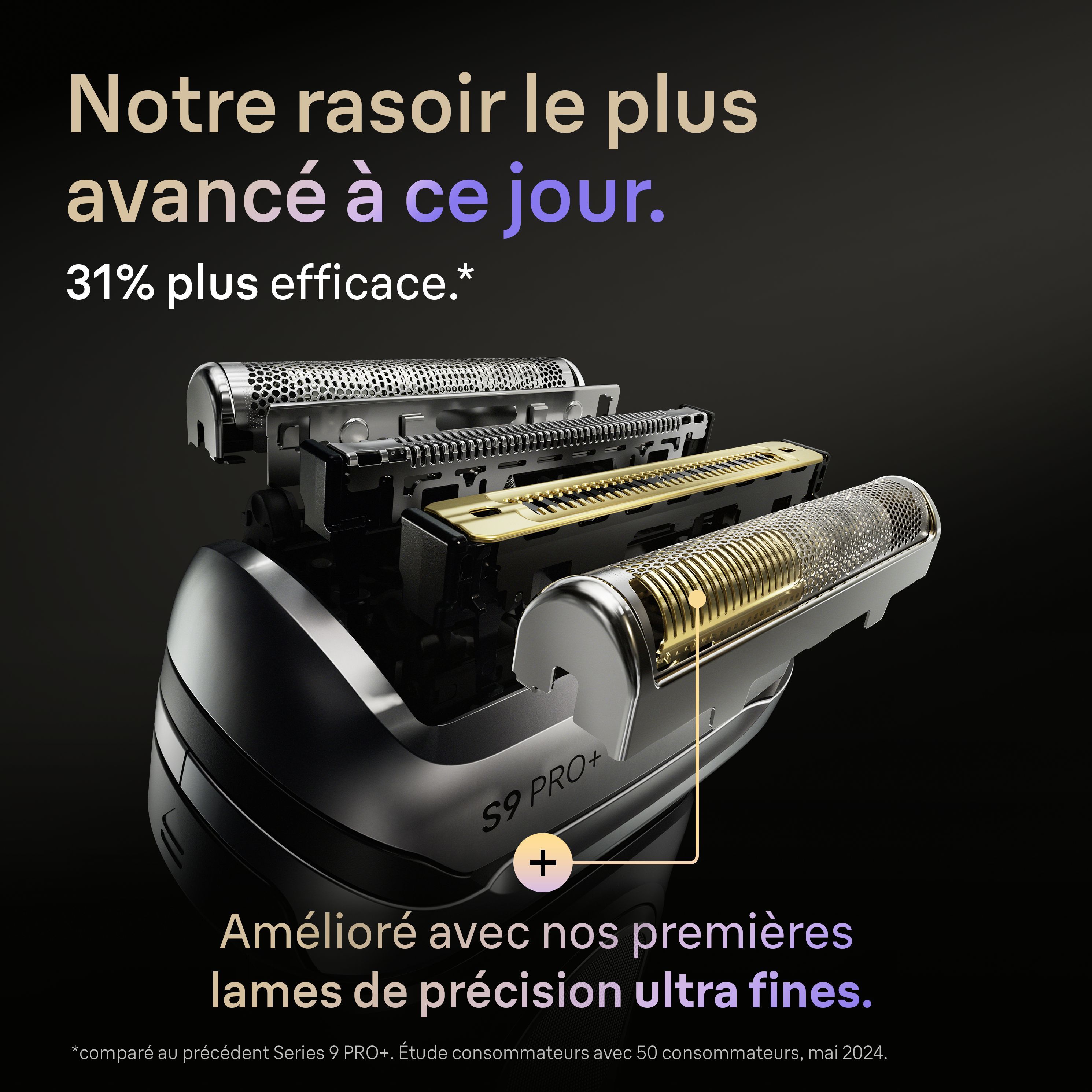 Image secondaire de Rasoir électrique - BRAUN - Series 9 9610s - 240 V - Autonomie 60 min - Noir