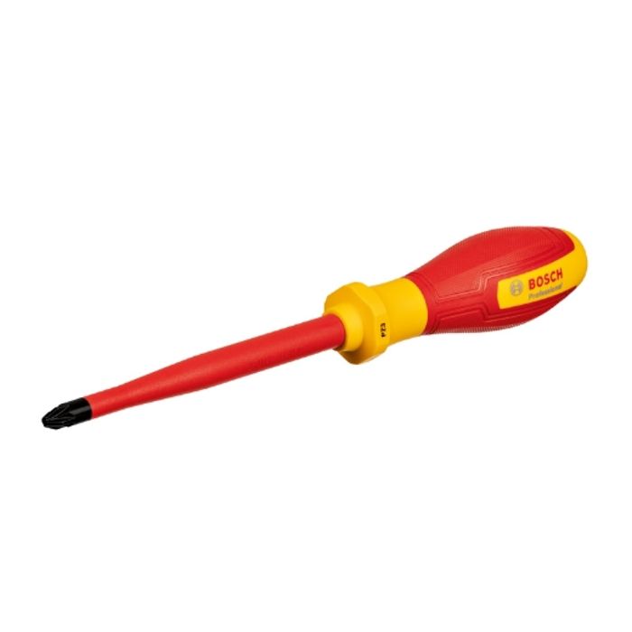 Bosch Professional tournevis VDE plat PZ3x125 (certifié jusqu'à 1 000 V, isolé avec un élastomère thermoplastique (TPE))