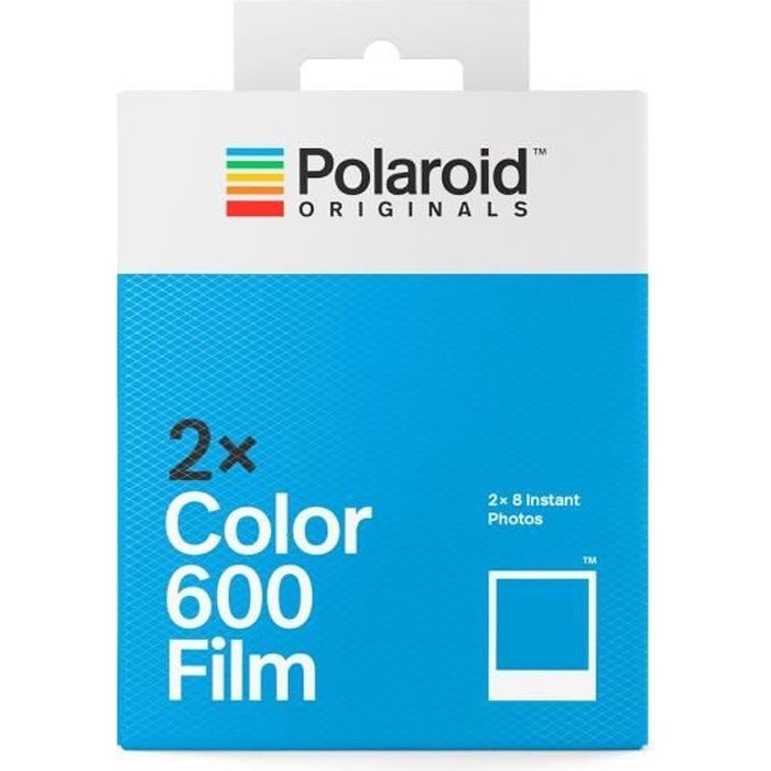 Polaroid - Double pack de films instantanés couleur 600 - 16 films - ASA 640 - Développement 10 mn - Cadre blanc