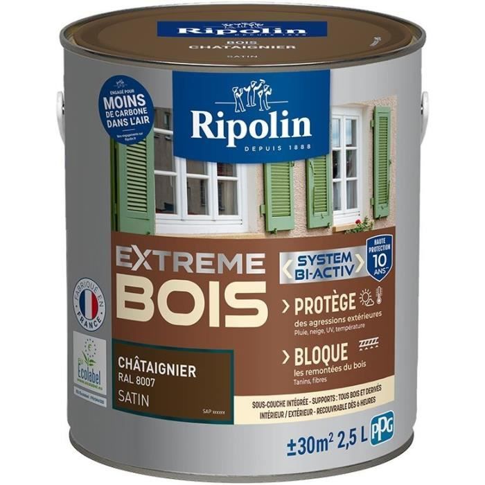 Vernice per legno estrema - Castagno satinato - RIPOLIN - 2,5 L