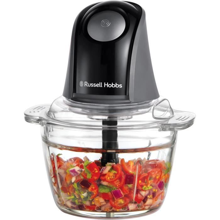 Mini Chopper - RUSSEL HOBBS - Carbone opaco - 200 W - 1 L - Nero